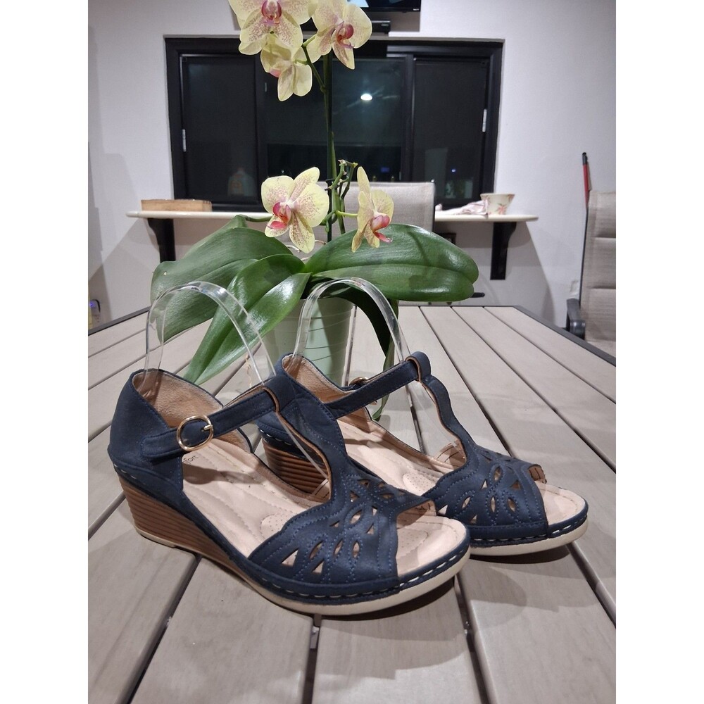 B Comfort Womens Wedge Sandals; Open Toe EU 40 Appr 9US SB6